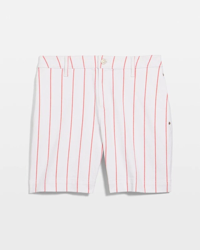 Striped Rivet Denim Trouser Shorts - image 5